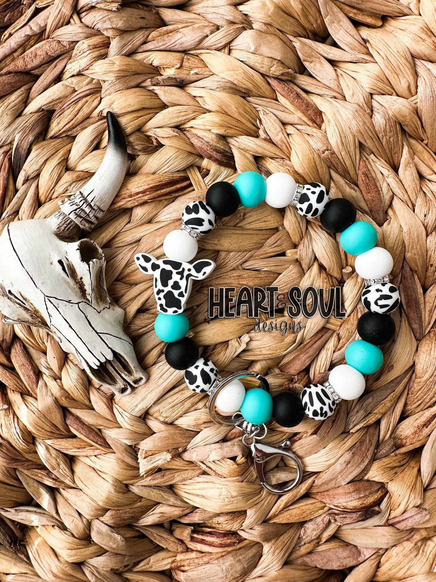 Turquoise cow wrislet