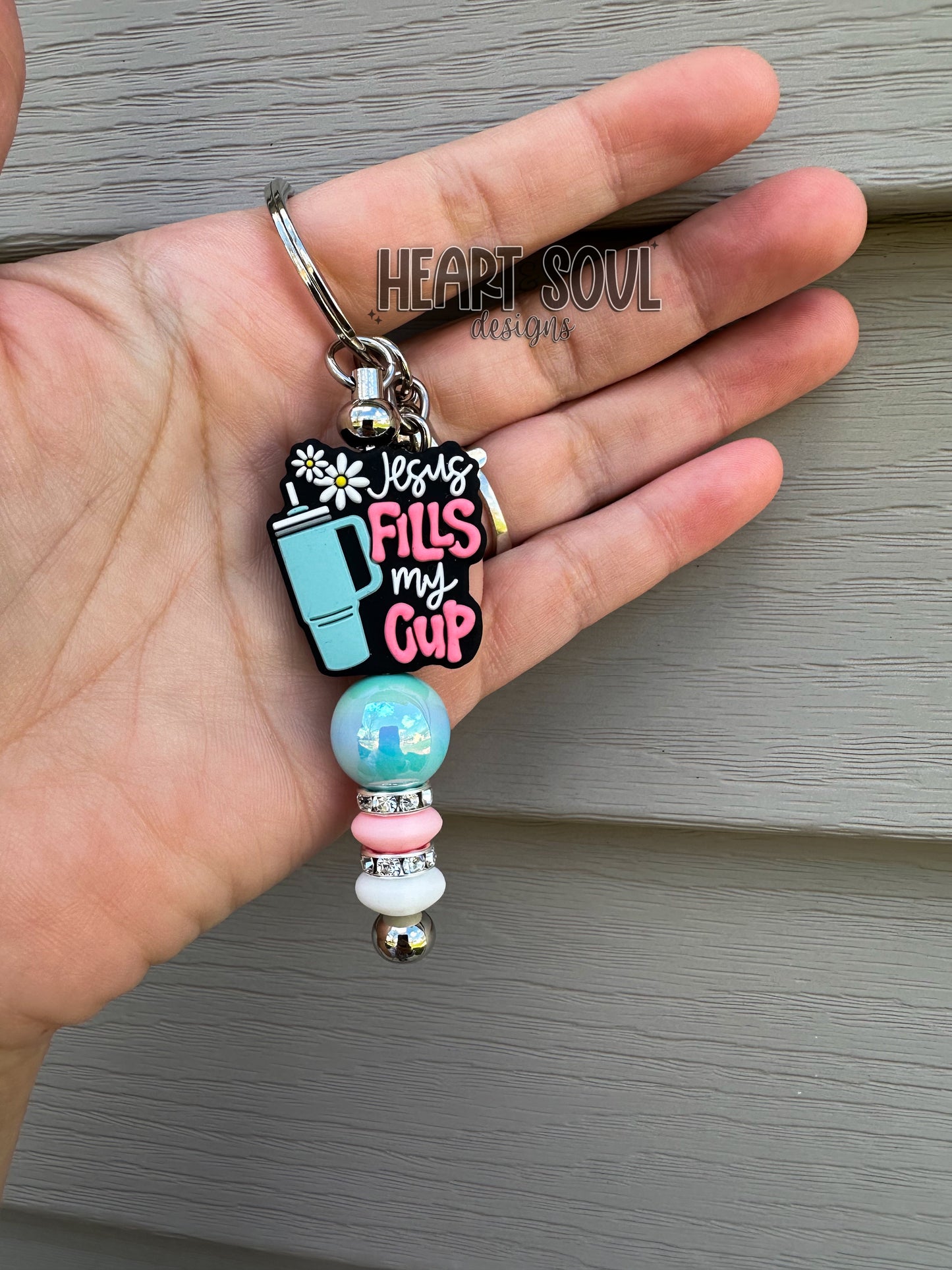 Jesus fills my cup keychain