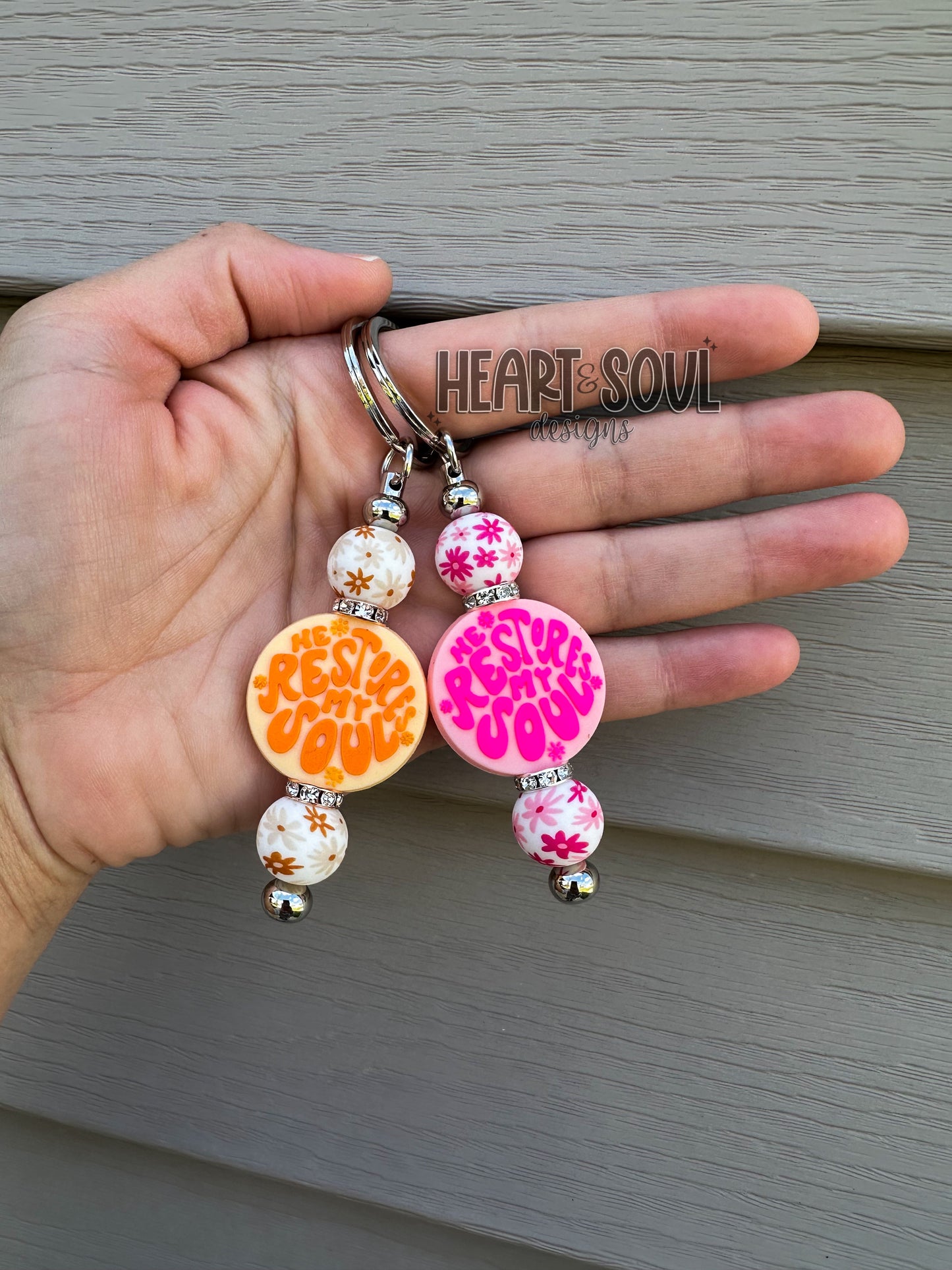 He restores my soul keychain