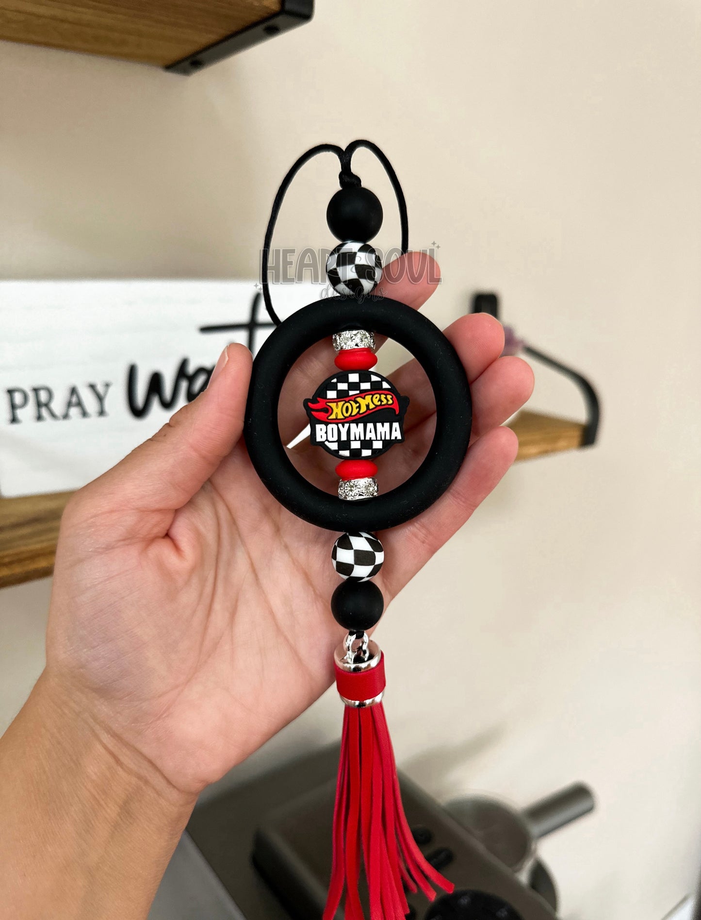 Hotmess boy mama car charm
