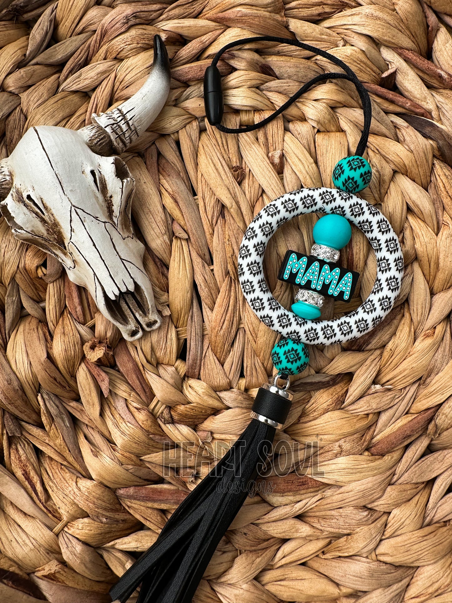 Teal Mama Car Charm