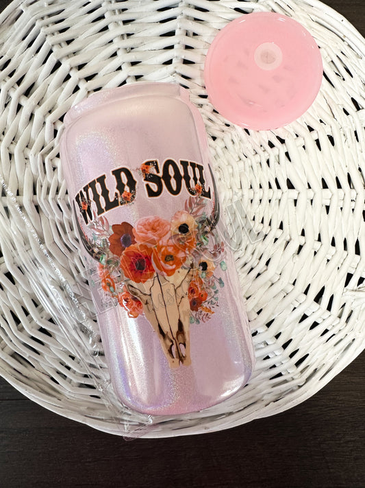 Wild Soul - Shimmer glass cup/light pink