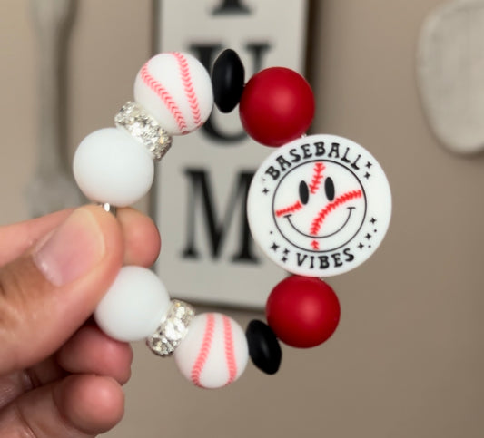 Baseball vibes cup charm